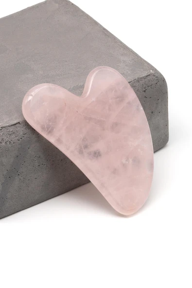 Pembe Kuvars Doğal Taş Gua Sha Yüz Masaj Taşı - 1