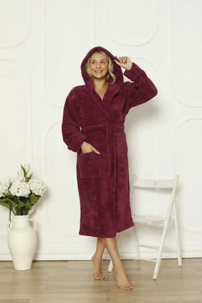 AYSUN TEKSTİL PELUŞ KAPİŞONLU SABAHLIK ürün görseli