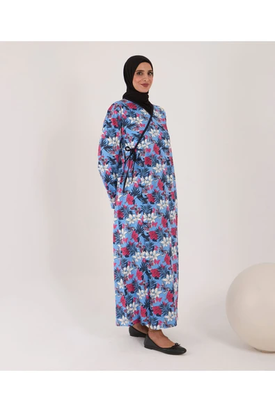AYSUN TEKSTİL Pamuklu Kumaştan Geniş Kesim YENİ DESEN Namaz Elbisesi & Namazlık & Sabahlık (TESBİH HEDİYELİ) - Resim 3