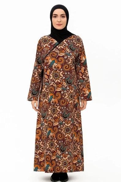 AYSUN TEKSTİL Pamuklu Kumaştan Geniş Kesim YENİ DESEN Namaz Elbisesi & Namazlık & Sabahlık (TESBİH HEDİYELİ) - Resim 4