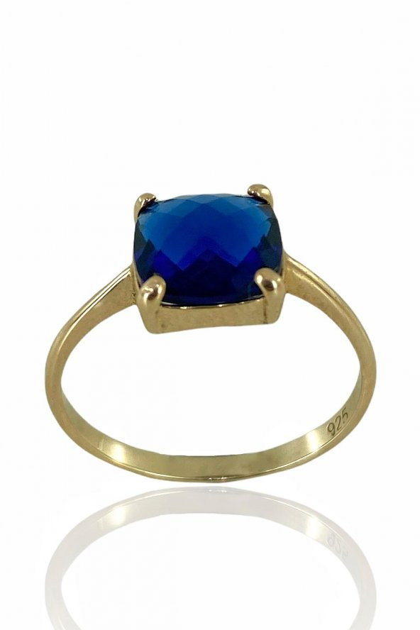 Minik Baget Safir Taşlı  925 Gümüş Yüzük - 2