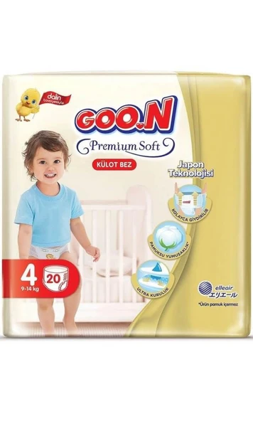 Goon Premium Soft Külot Bebek Bezi (4 Beden) 9-14 Kg | 20 Adet ürün görseli