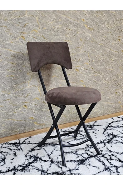 Siyah Boyalı Katlanır Tabure - Kamp Sandalyesi - Sandalye - Mutfak Taburesi - Tabure Kahverengi Renk 36 x 80 Boyut/Ebat - Resim 2