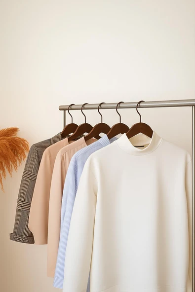 6’lı Ahşap Görünümlü Askı Kahve 44 cm - Resim 4