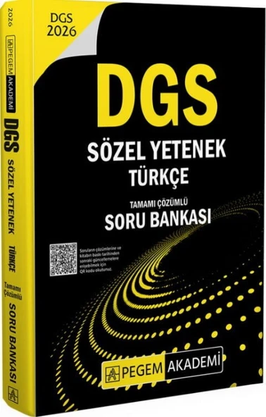 2026 DGS Sözel Yetenek Türkçe Tamamı Çözümlü Soru Bankası Pegem Yayınları