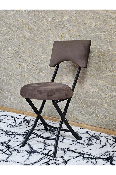 Siyah Boyalı Katlanır Tabure - Kamp Sandalyesi - Sandalye - Mutfak Taburesi - Tabure Kahverengi Renk 36 x 80 Boyut/Ebat - Resim 3