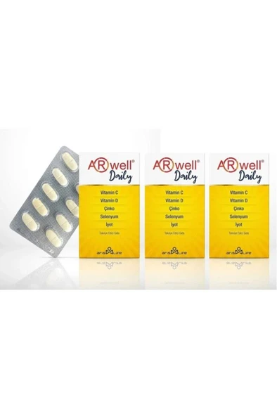 Aris Life Arwell Daily 30 Tablet 3'Lü PAKET (SKT:12/2025) - 1