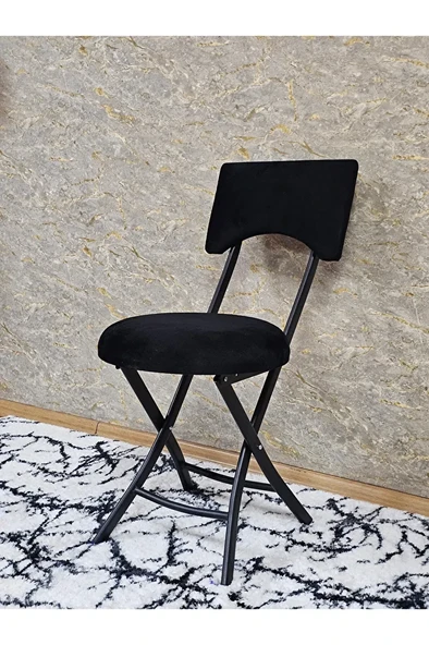 Siyah Boyalı Katlanır Tabure - Kamp Sandalyesi - Sandalye - Mutfak Taburesi - Tabure Siyah Renk 36 x 80 Boyut/Ebat - Resim 3