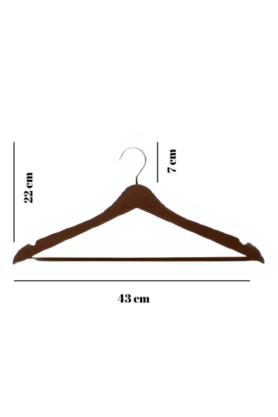 6’lı Ahşap Görünümlü Askı Kahve 44 cm - Resim 6