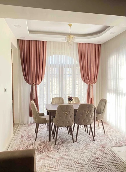 Asesva Serisi 80x132 MDF Barok Masa Metal Ayaklı Açılabilir Üst Kalite Mutfak Masası (TEK MASA) - 3