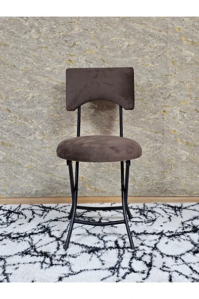 Siyah Boyalı Katlanır Tabure - Kamp Sandalyesi - Sandalye - Mutfak Taburesi - Tabure Kahverengi Renk 36 x 80 Boyut/Ebat ürün görseli