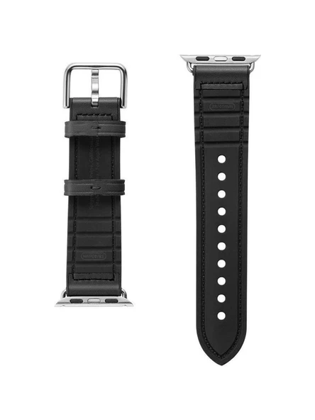 Spigen Apple Watch 42mm Seri 10 - 41mm Seri 9/8/7 - 40mm Seri SE2/SE/6/5/4 ile Uyumlu Kordon Kayış Band Retro Fit Black - 4