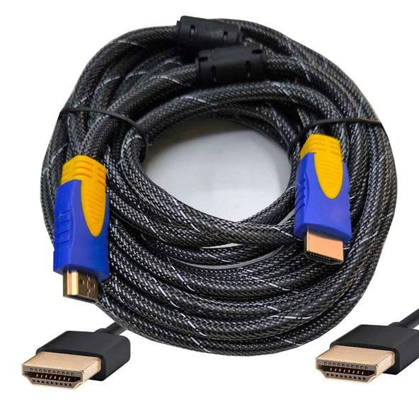 Hdmı erkek erkek örgülü kablo hdmi 1080p v1.4 örgülü kablo 7m - Resim 4