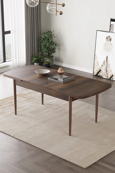 Asesva Serisi 80x132 MDF Barok Masa Metal Ayaklı Açılabilir Üst Kalite Mutfak Masası (TEK MASA) - 2