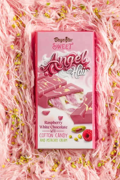 Beyoğlu Sweet Collection Angel Hair 80 Gram. Frambuazlı Pişmaniyeli Çikolata - 1