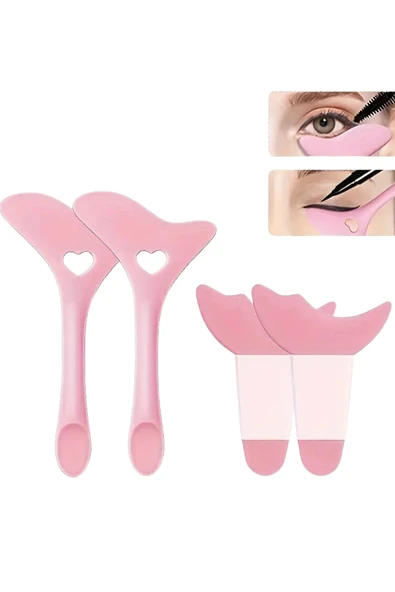4'lü Göz Makyajı Yardımcı Seti | Eyeliner & Kaş Şablon Aparatı | Çok Fonksiyonlu Göz Makyajı Aracı ürün görseli