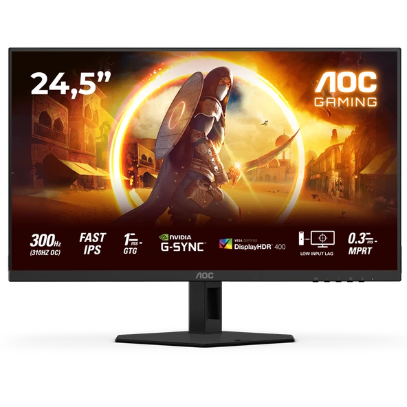 AOC 25G4SRE 24.5" 310Hz(OC) 0.3ms HDMI DP G-Sync AdaptiveSync HDR400 FHD Fast IPS Gaming Monitör ürün görseli