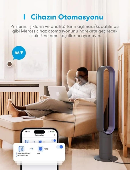 Meross Akıllı Sıcaklık ve Nem Sensörü ve Hub MS100FH (Apple Home Destekli) - 2