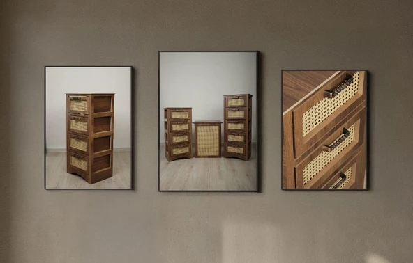 Vero 4 Çekmeceli MDF Dolap Ceviz SZ4003 - 2