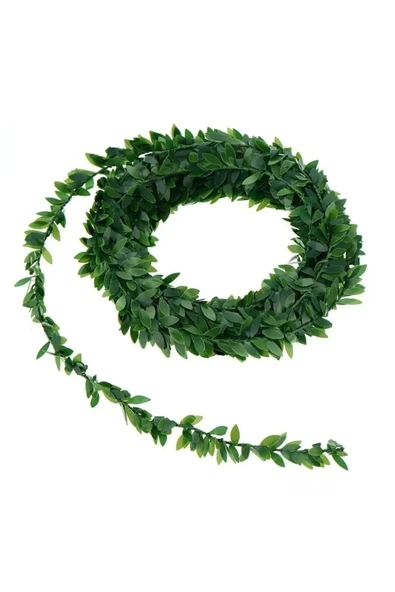 Unikum 7 Metre Tel Yaprak Şerit Yapay Taç Sarmaşık Çiçek Süs Doğalgaz Borusu Pencere Kapı Dolap Süsü - 7