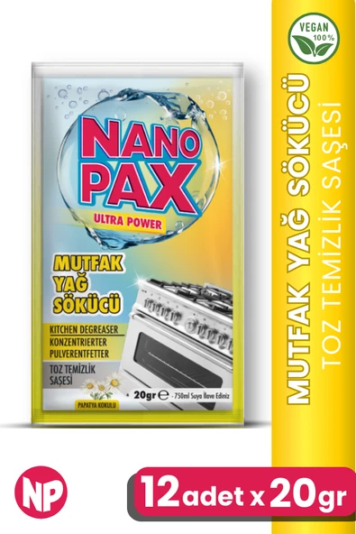 MUTFAK - YAĞ SÖKÜCÜ TOZ TEMİZLİK SAŞESİ (12 adet X 20gr)