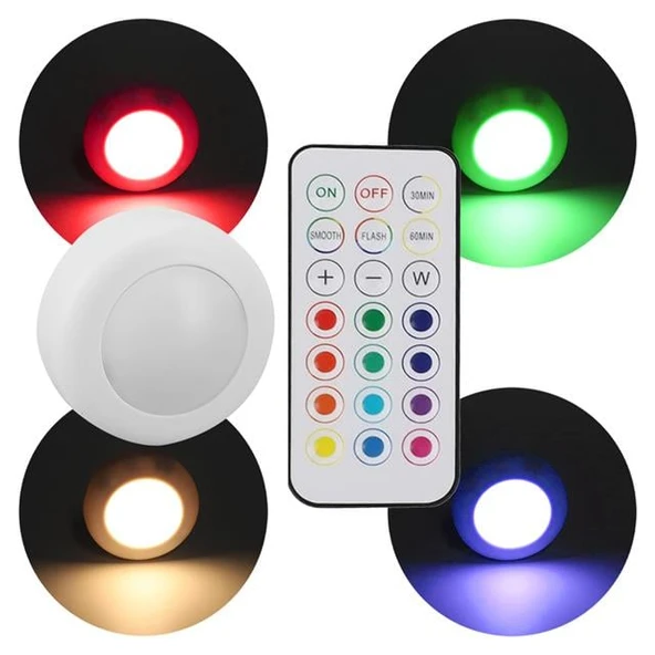 Powermaster PM-27186 Led Mobilya Merdiven Pilli Aydınlatma 3M Yapışkanlı Kumandalı RGB + 4000K (8'Li Paket) ürün görseli