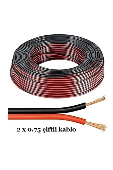 Le Moins Cher Porsche Carrera  Uyumlu Çiftli Kablo Tesisat Hoparlör Kablosu 2 X 0.75 Elektrik Kablosu 5 Metre ürün görseli 1