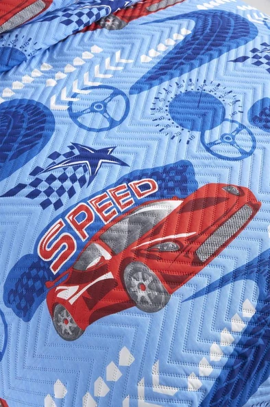 Ultrasonik Kapitoneli Speed Tek Kişilik Yatak Örtüsü Mavi - Resim 3