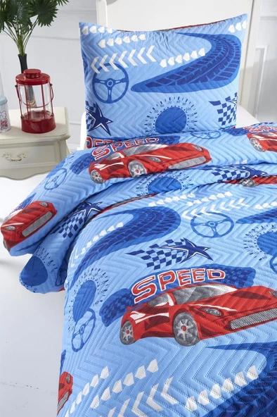 Ultrasonik Kapitoneli Speed Tek Kişilik Yatak Örtüsü Mavi - Resim 4