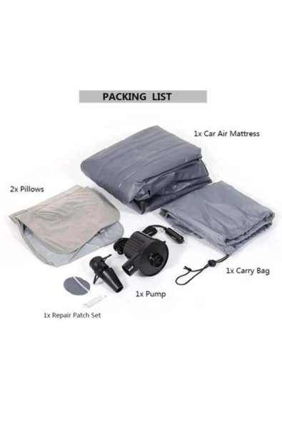 Realindirim Araç İçi Şişme Yatak Elektrikli Çakmaklık Pompa Yastık Tamir Seti - Resim 5