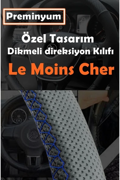 Le Moins Cher Renault Megane 4 Oto Direksiyon Kılıfı Mavi Dikiş Estetik Görünüm Yüksek Kalite - Resim 3