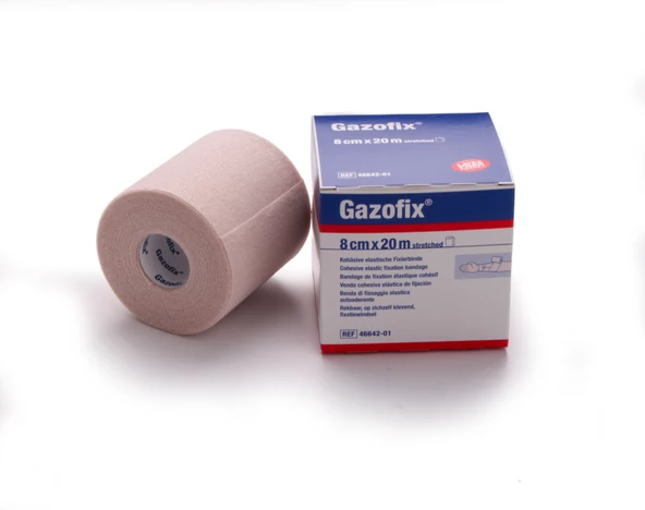 Gazofix 8cm x20m LF Bsn Fiksasyon Bandajı Ten