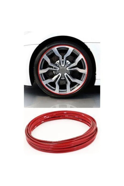 Unikum Jant Çevresine 10 Metre 9 Mm Sportif Kırmızı Şerit Jant Bandı - 2