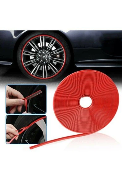 Unikum Jant Çevresine 10 Metre 9 Mm Sportif Kırmızı Şerit Jant Bandı - 3