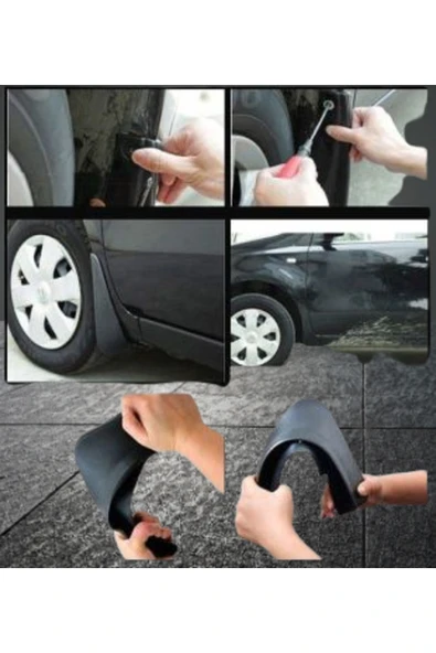 Le Moins Cher Siyah Fiat Punto Ön Veya Arkaya Uygun Çamur Önleyici Paçalık - 2 Adet - Resim 5