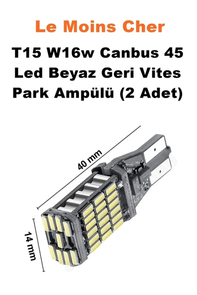 Le Moins Cher Tata İndigo T15 W16w Canbus 45 Led Beyaz 2 Adet Plaka Park Tavan - Resim 2