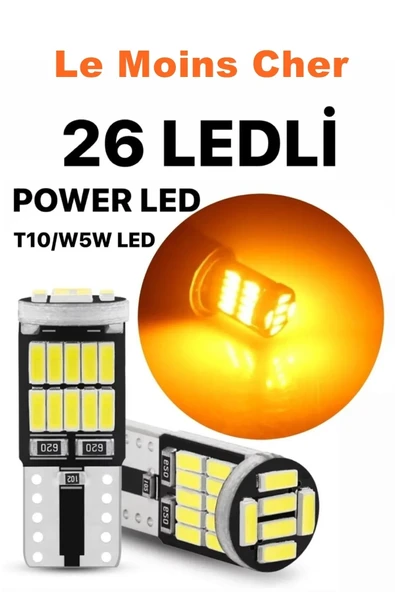 Le Moins Cher Tata İndigo T10 26 Led Metal Turuncu Park, Plaka Tavan Ampulü 2 Adet ürün görseli