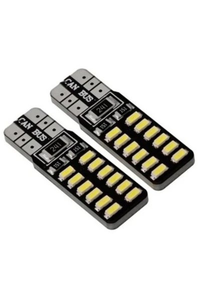 Le Moins Cher Bmw 5 F10 T10 Dipsiz Canbus 24 Ledli Beyaz Park Plaka Ampulü 2 Adet - Resim 4