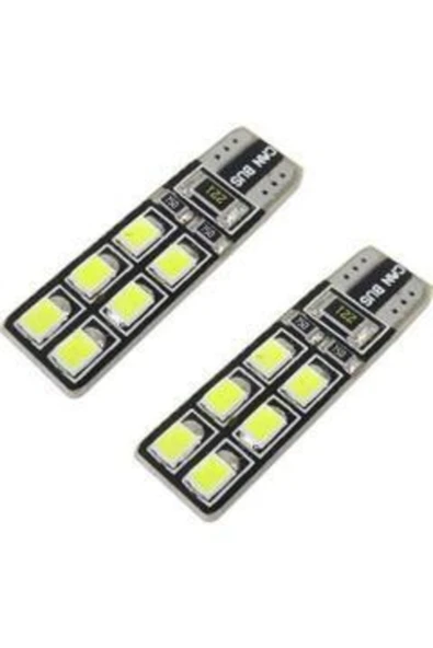 Le Moins Cher Citroen C6 Canbus T10 Beyaz 12 Led Ampul Dipsiz Plaka Tavan Park Ledi - 2 Adet ürün görseli 1