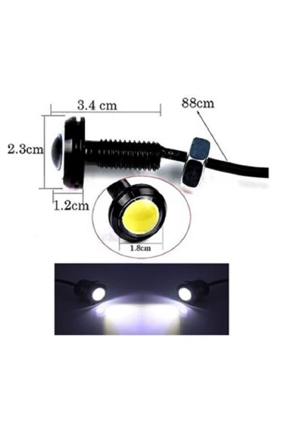 Le Moins Cher Mercedes SL Uyumlu Ayna Altı Led Kartal Göz Led 2'li Beyaz Led - Resim 6