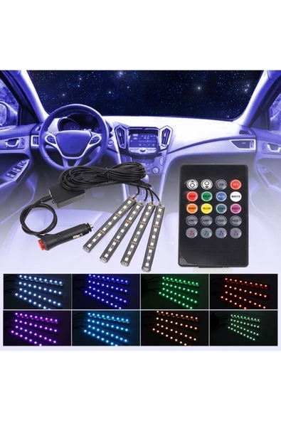 Unikum Mazda B-2500 Araç Içi Ayak Altı Led Sese Duyarlı Rgb 12 Led Kumandalı - Resim 6