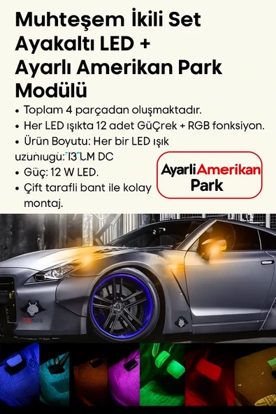 Unikum Muhteşem Ikili Ayak Altı Led + Ayarlı Amerikan Park Modülü Arıza Işığı Yakmaz - Resim 2