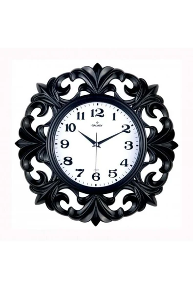 Galaxy Duvar Saati Siyah Çerçeve Çap:39.5cmx 19.5cm Akrilik Boyalı Abs Kasa Mineral Cam Sessiz Akar Makine ürün görseli