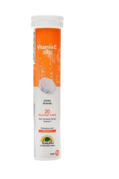 Sunlife Vitamin C 1000 mg 20 Efervesan Tablet