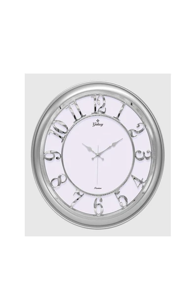 Galaxy (MF-1965-GK) DUVAR SAATİ GÜMÜŞ GRİ ÇERÇEVELİ İÇİ BEYAZ 45CM KABARTMA RAKAMLI+SELEFON KORUMALI ürün görseli