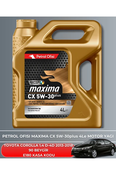 Petrol Ofisi TOYOTA COROLLA 1.4 D-4D 2013-2014-2015-2016-2017-2018 90 BEYGİR FİLTRE - YAĞ BAKIM SETİ - Resim 5