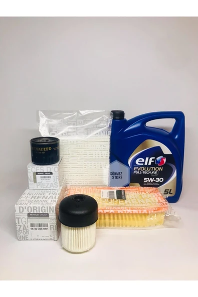 ELF Dacia Duster 1.5 Dci 115 HP Filtre Bakım Seti 2017-2020+ 5w30 Motor Yağı -POLEN 567R KARBONLU - ürün görseli 1