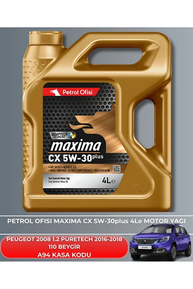 Petrol Ofisi Peugeot 2008 1.2 Puretech 2016-2017-2018 110 Beygir Filtre - Yag Bakım Seti - Resim 5