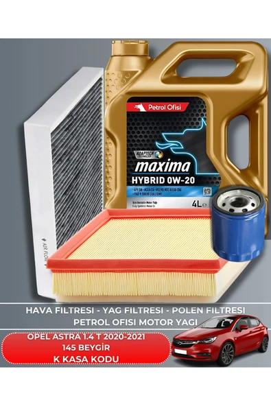 NETEX OPEL ASTRA 1.4 - 1.4 T 2020-2021 145 BEYGİR FİLTRE - YAG BAKIM SETİ ürün görseli 1