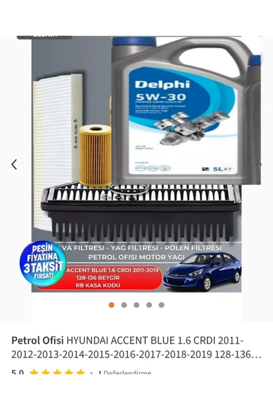 DELPHİ KOPYA - HYUNDAI ACCENT BLUE 1.6 CRDI 2011-2019 128-136 BEYGİR BAKIM SETİ ürün görseli 1